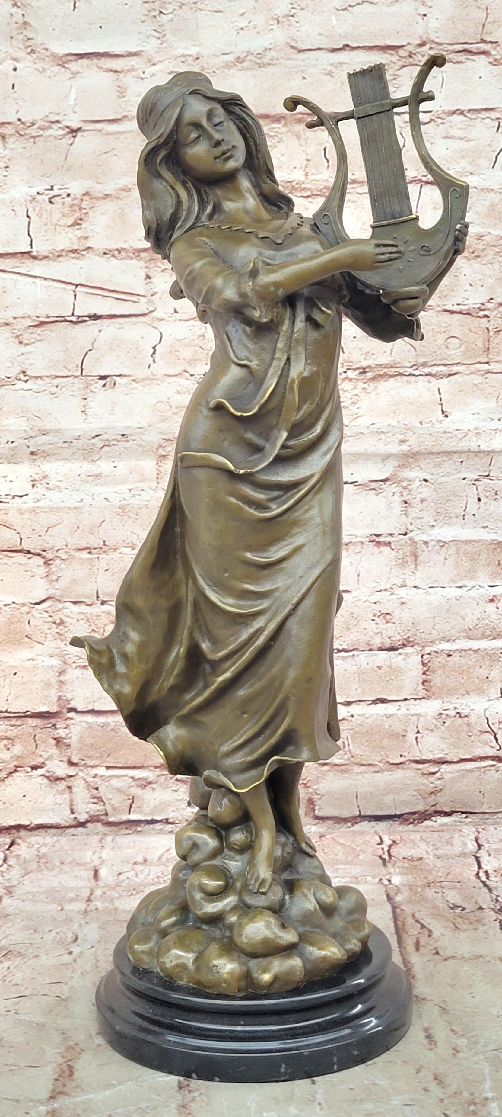 Harp Girl Bronze Sculpture by Vitaleh