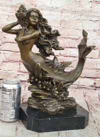 Bronze Mermaid Sculpture Female Artwork