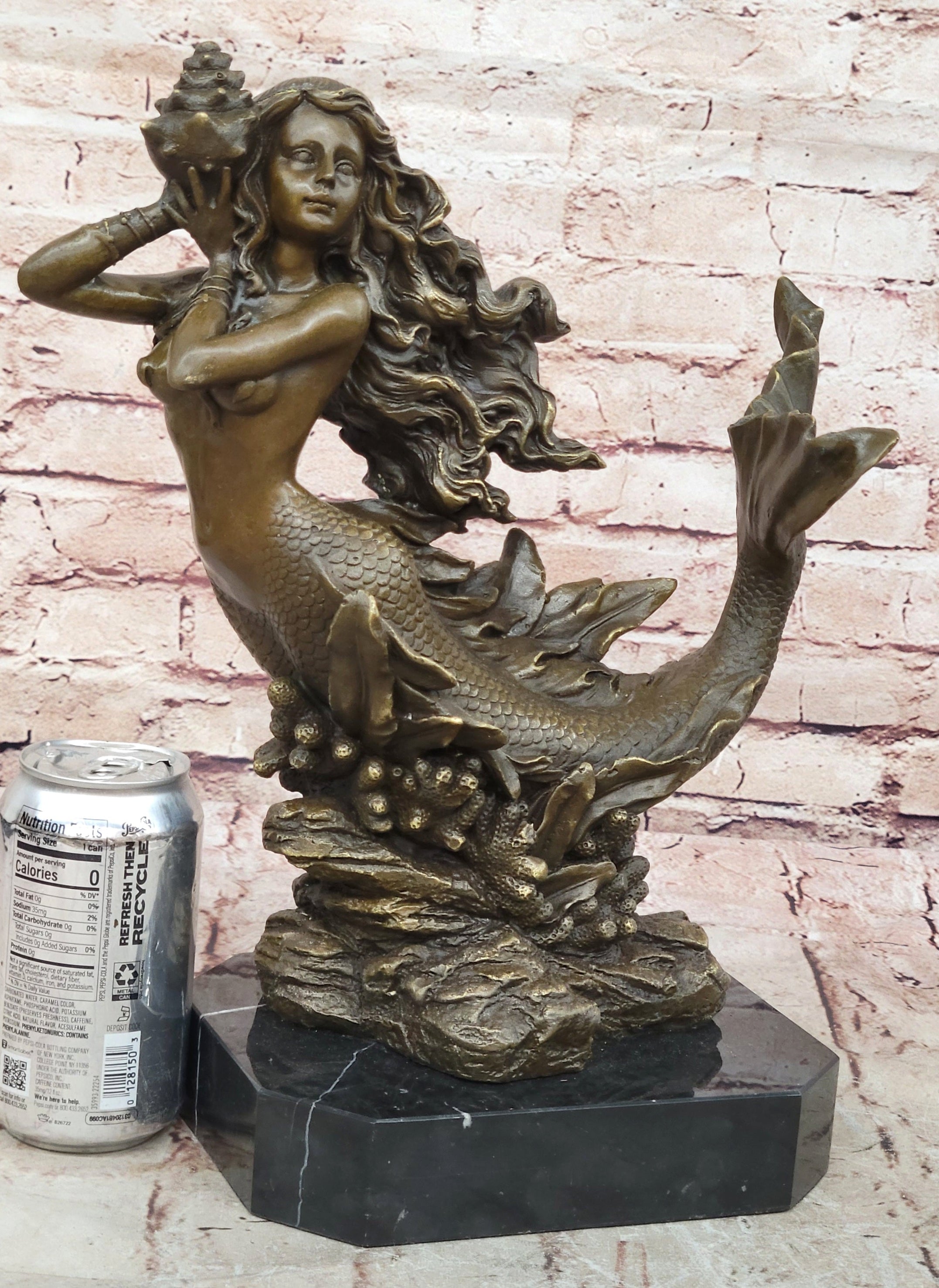 Bronze Mermaid Sculpture Female Artwork