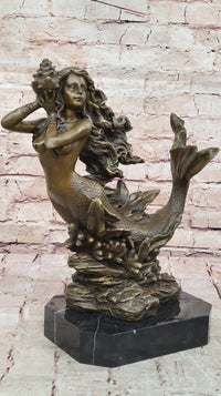 Bronze Mermaid Sculpture Female Artwork