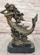 Bronze Mermaid Sculpture Female Artwork