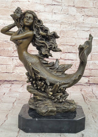 Bronze Mermaid Sculpture Female Artwork
