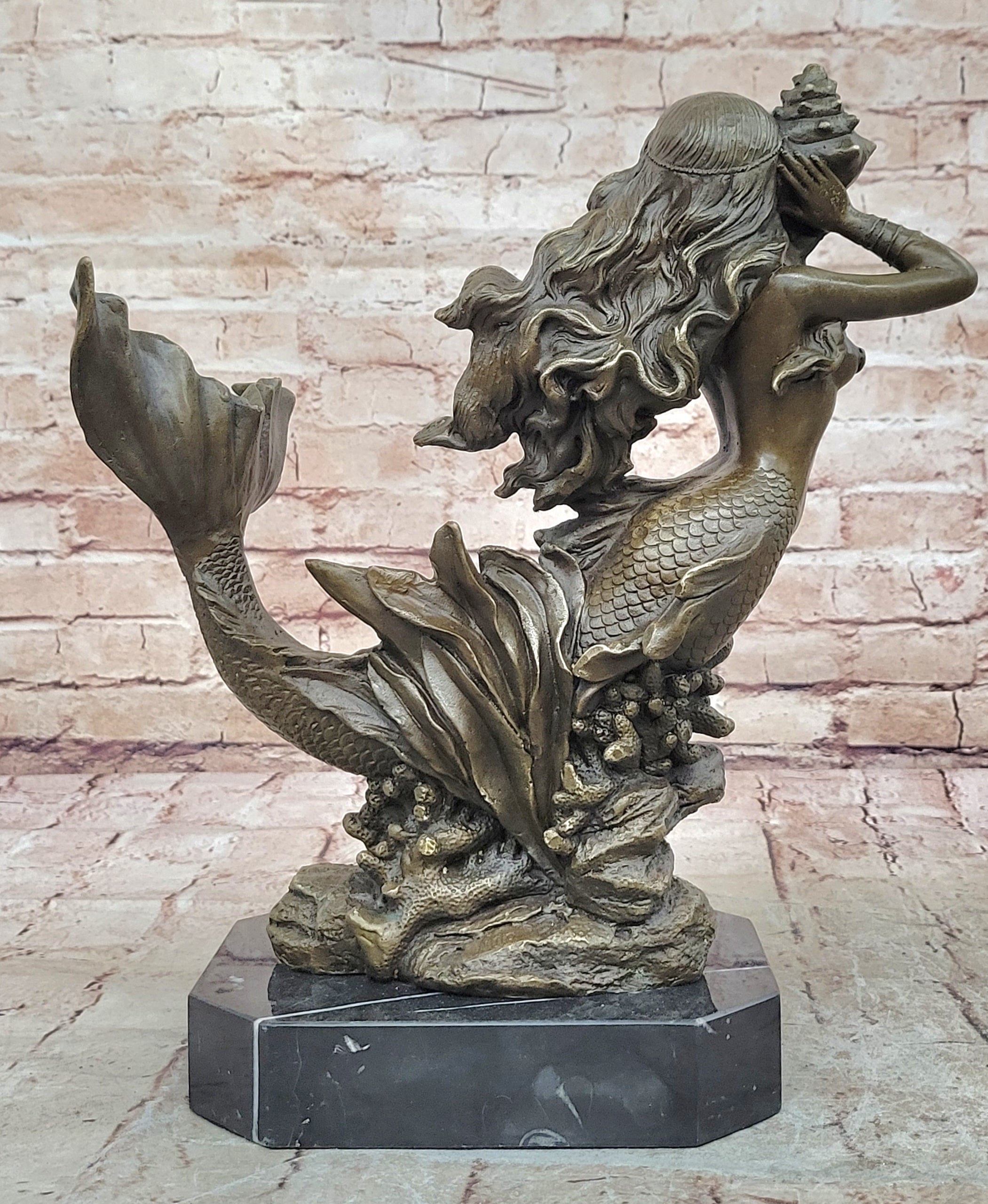 Bronze Mermaid Sculpture Female Artwork