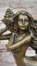Bronze Mermaid Sculpture Female Artwork