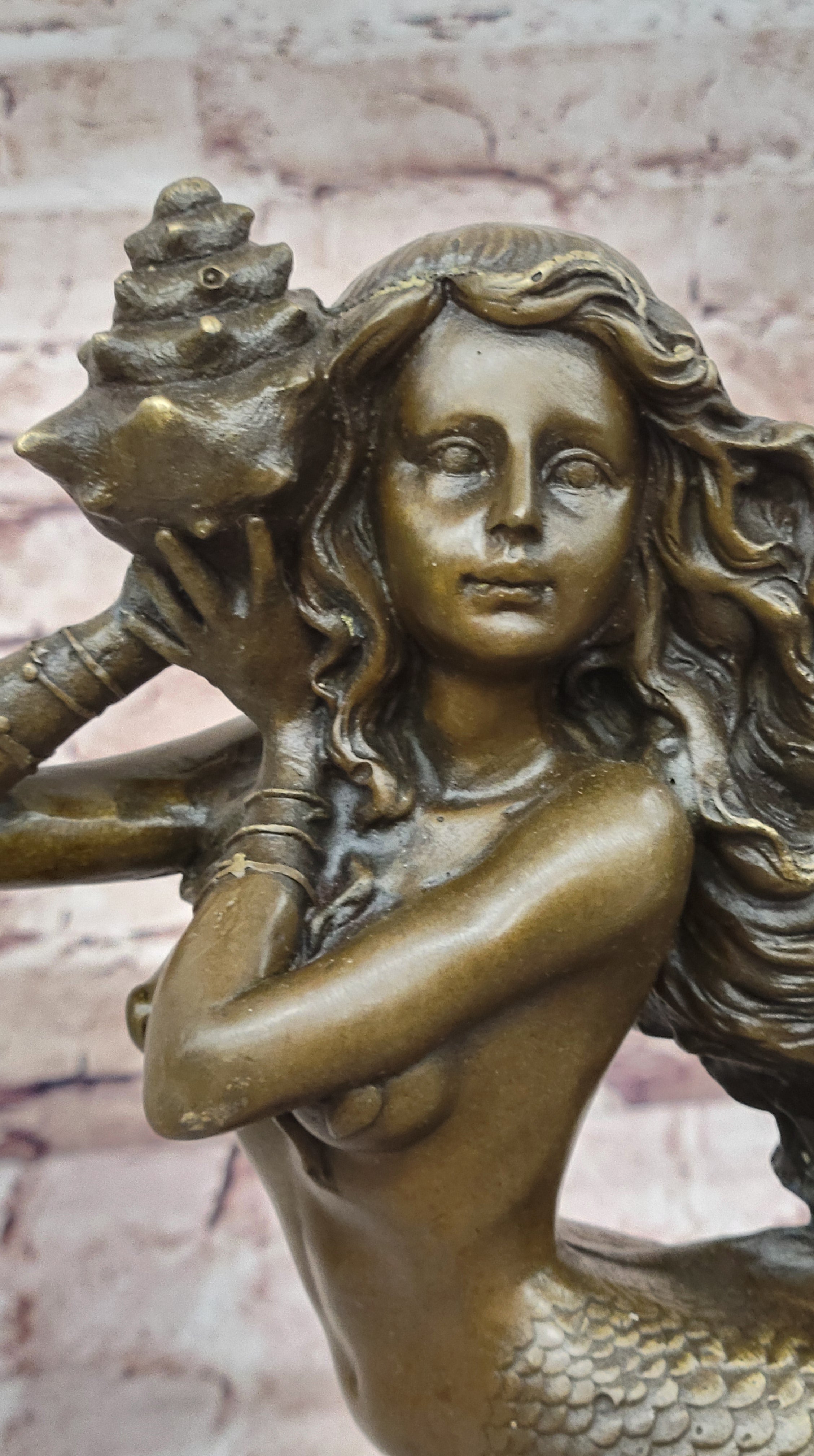 Bronze Mermaid Sculpture Female Artwork