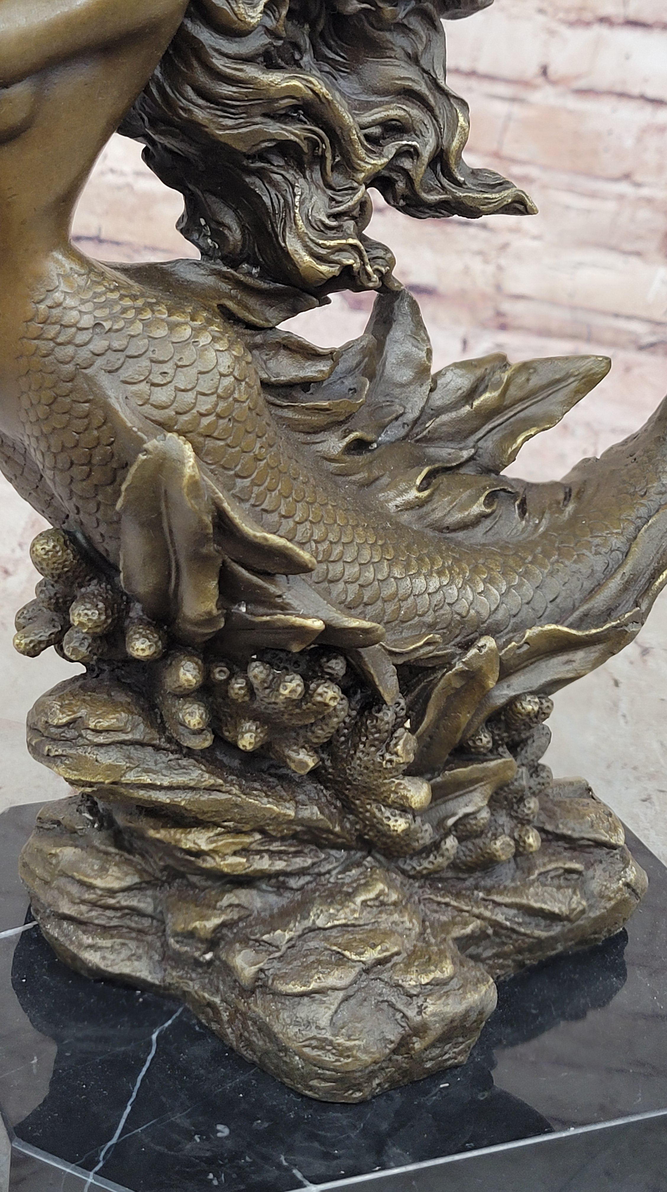 Bronze Mermaid Sculpture Female Artwork