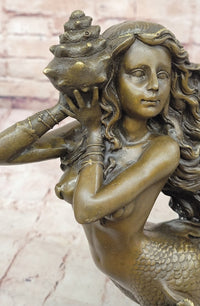 Bronze Mermaid Sculpture Female Artwork