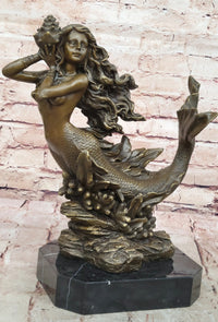 Bronze Mermaid Sculpture Female Artwork