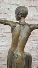 Dimitri Chiparus Dancer Art Deco Bronze Sculpture Marble Base