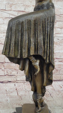 Dimitri Chiparus Dancer Art Deco Bronze Sculpture Marble Base