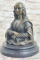 Mona Lisa Bronze Metal Sculpture by Valli on Marble Base