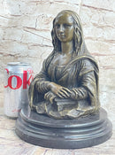 Mona Lisa Bronze Metal Sculpture by Valli on Marble Base
