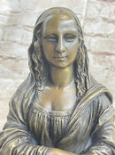 Mona Lisa Bronze Metal Sculpture by Valli on Marble Base
