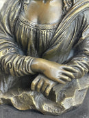 Mona Lisa Bronze Metal Sculpture by Valli on Marble Base