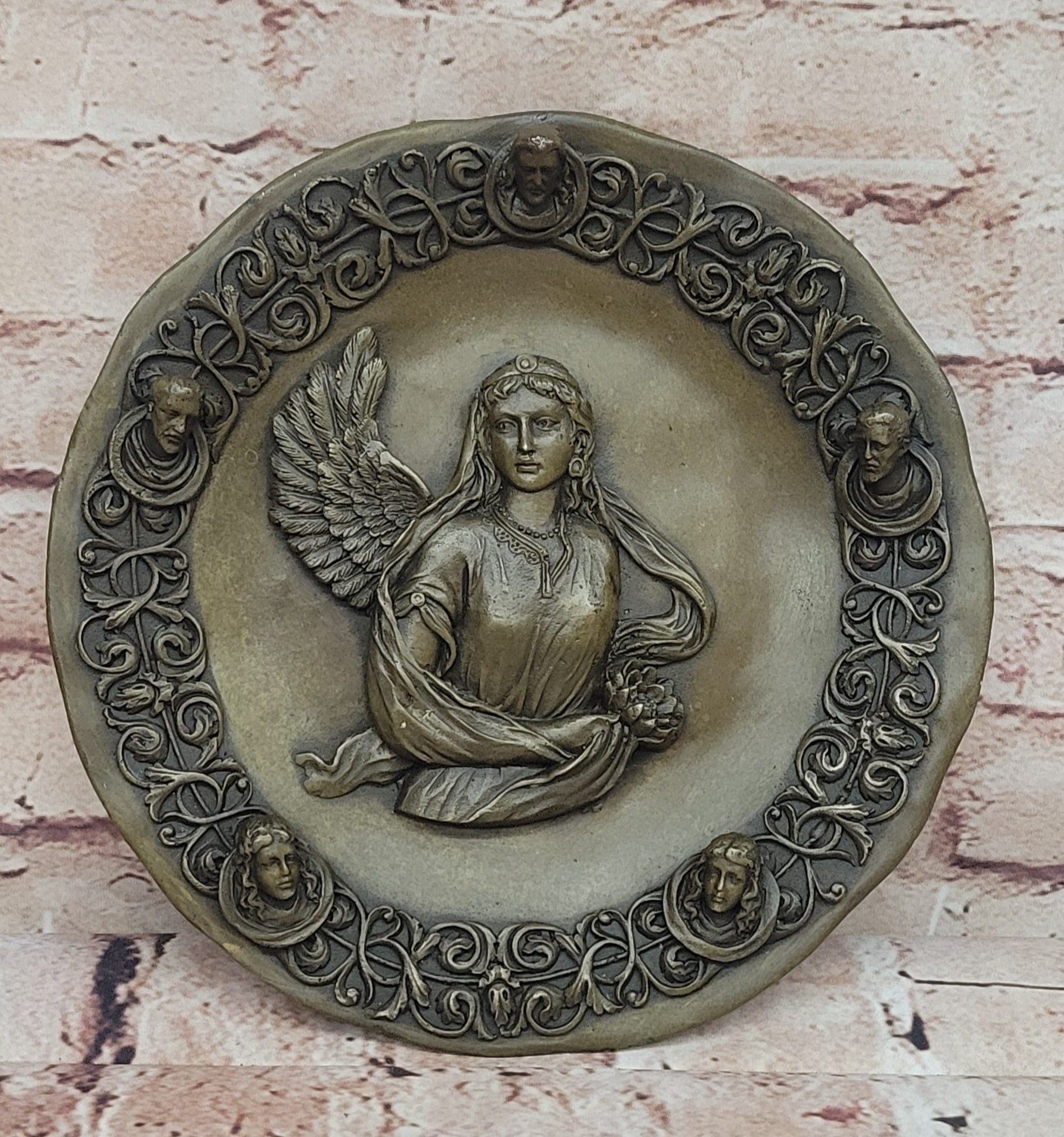 Signed Guardian Angel by Valli Bronze Wall Mount