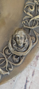 Signed Jean Patoue Blossom Girl Bronze Wall Sculpture