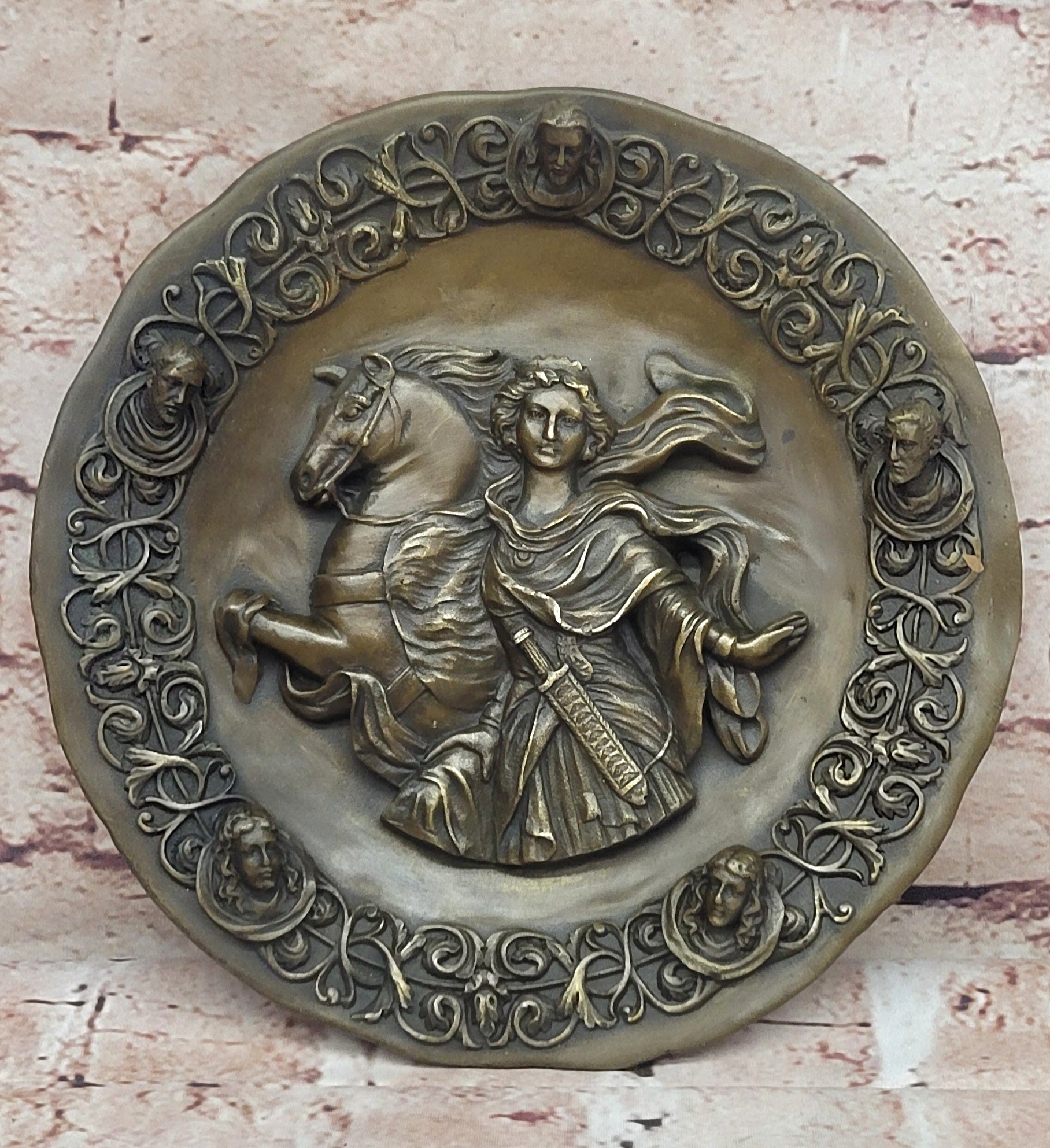 Bronze Athena Art - Goddess of Wisdom and War on Horse