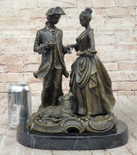Romantic Scene Between British Officer Lord & Lady - Bronze