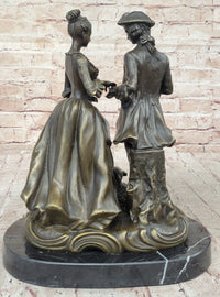 Romantic Scene Between British Officer Lord & Lady - Bronze
