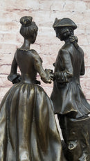 Romantic Scene Between British Officer Lord & Lady - Bronze
