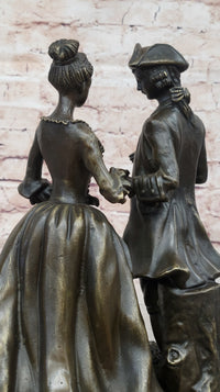 Romantic Scene Between British Officer Lord & Lady - Bronze
