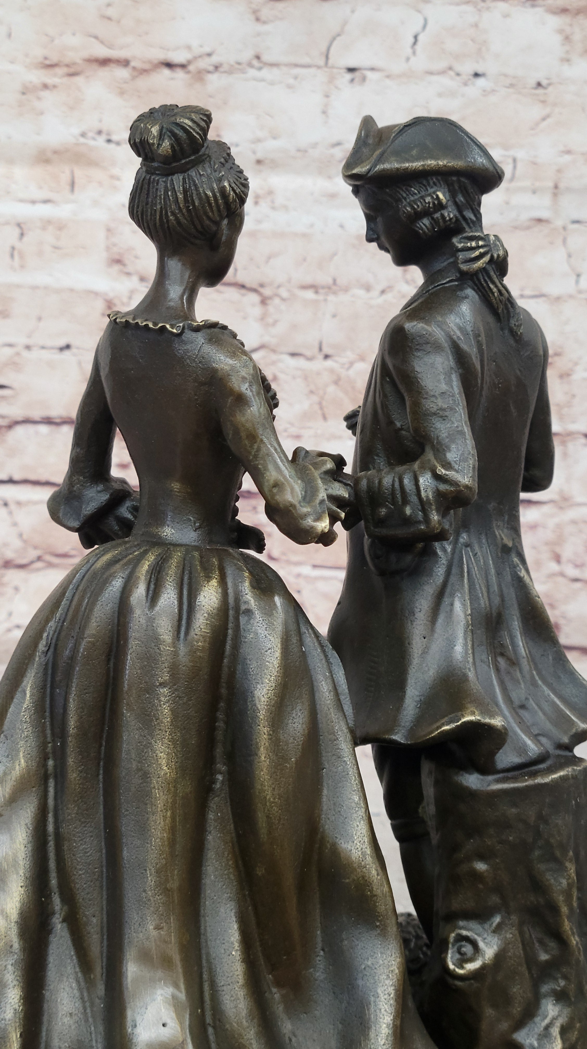 Romantic Scene Between British Officer Lord & Lady - Bronze