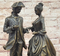 Romantic Scene Between British Officer Lord & Lady - Bronze