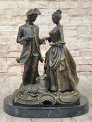 Romantic Scene Between British Officer Lord & Lady - Bronze