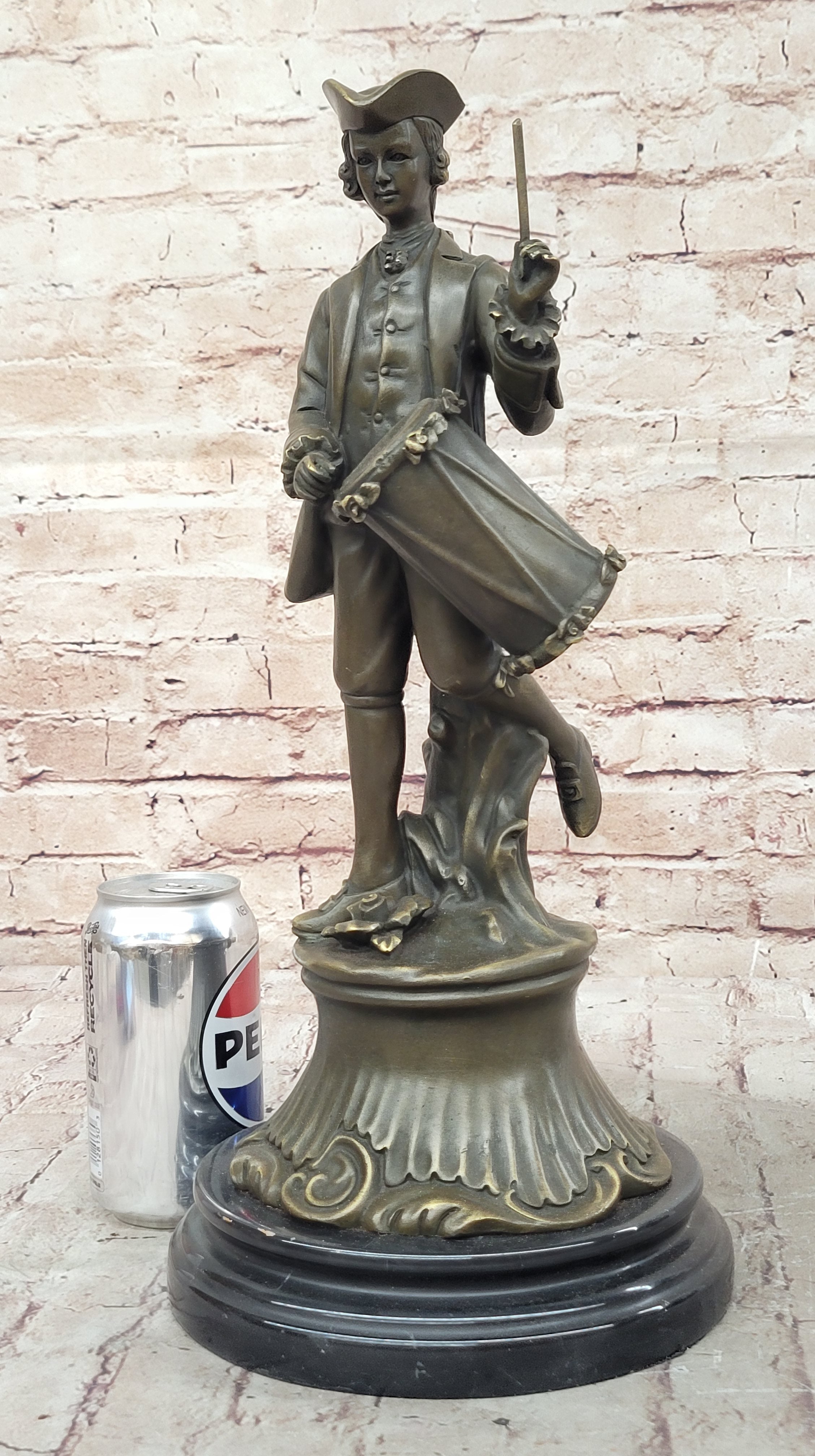 American Revolutionary War Drummer - Bronze Metal Figure by Milo