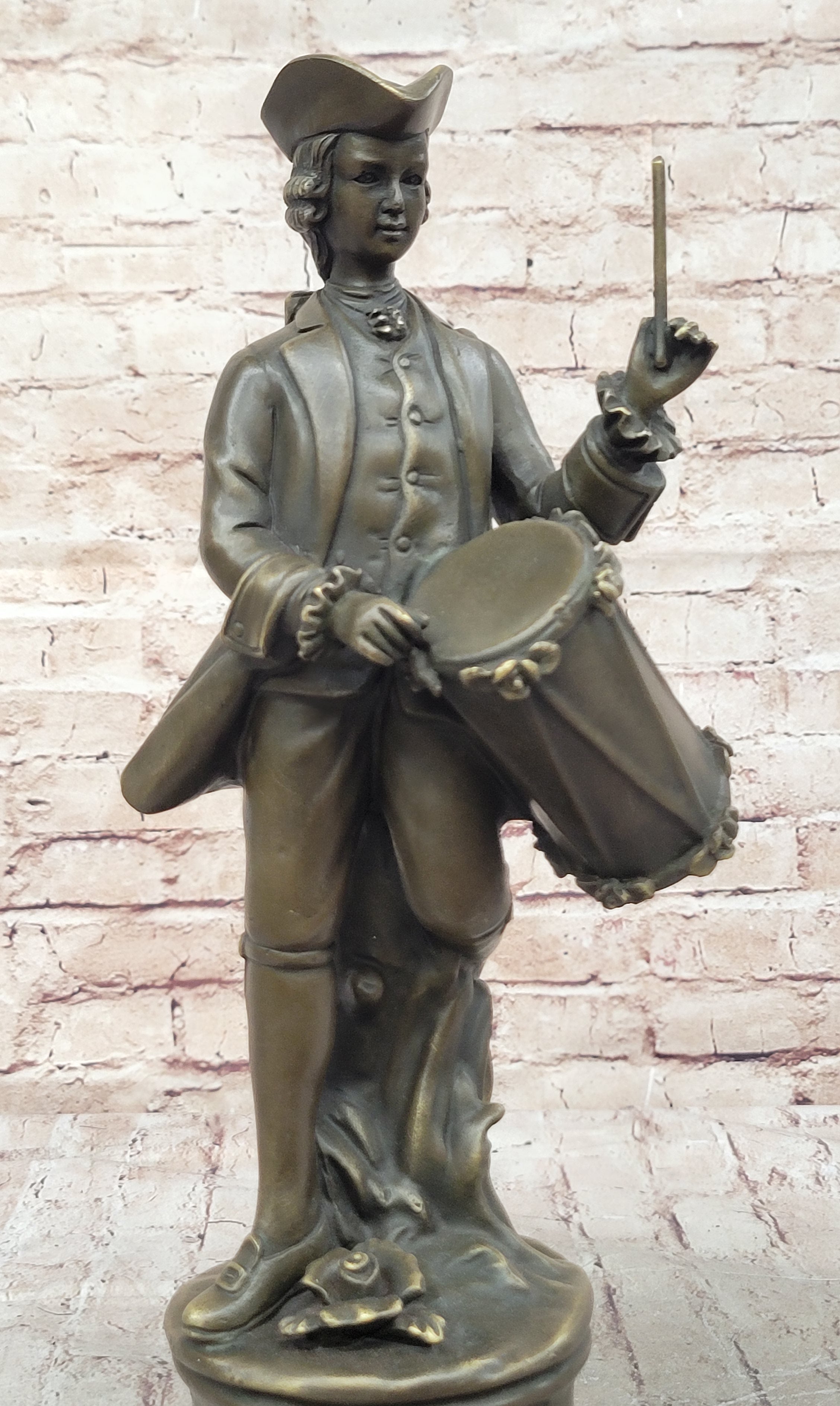 American Revolutionary War Drummer - Bronze Metal Figure by Milo