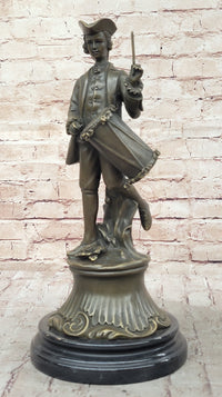 American Revolutionary War Drummer - Bronze Metal Figure by Milo