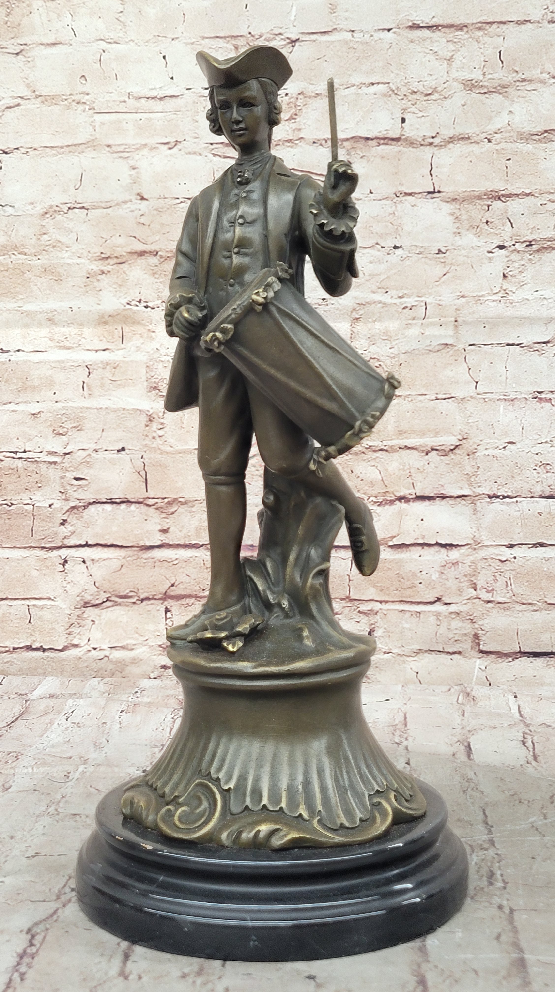 American Revolutionary War Drummer - Bronze Metal Figure by Milo
