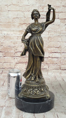 Roman Woman in Flowing Robes - Bronze Metal Sculpture by Milo