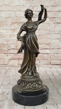 Roman Woman in Flowing Robes - Bronze Metal Sculpture by Milo