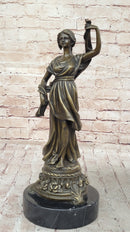 Roman Woman in Flowing Robes - Bronze Metal Sculpture by Milo