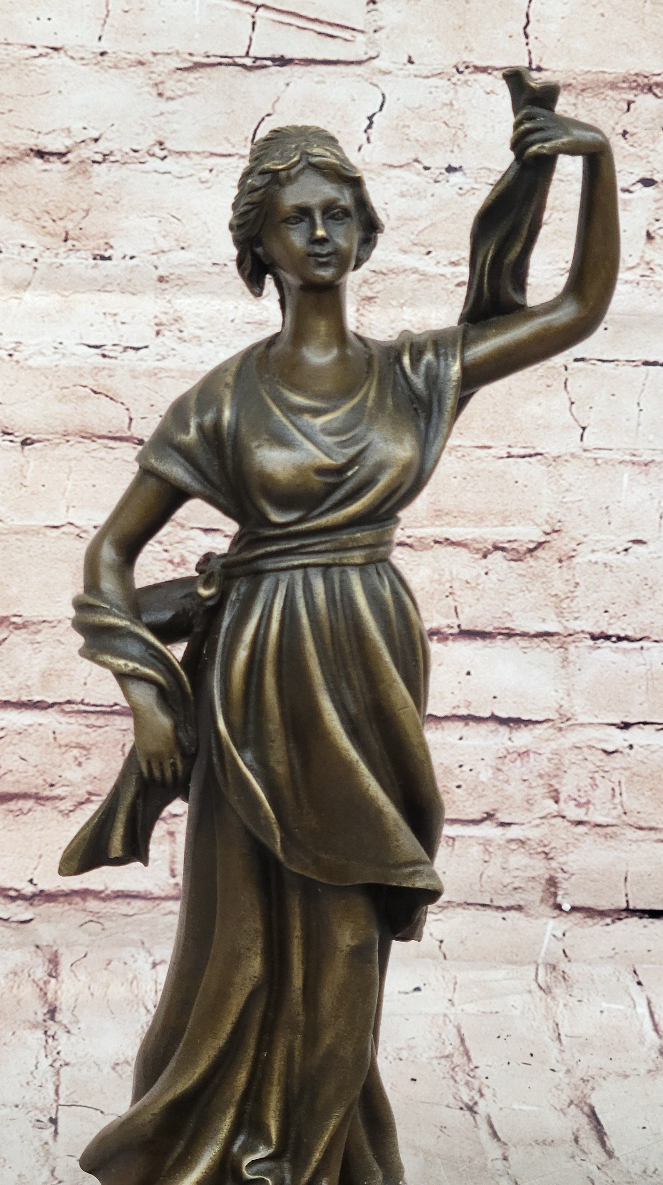 Roman Woman in Flowing Robes - Bronze Metal Sculpture by Milo