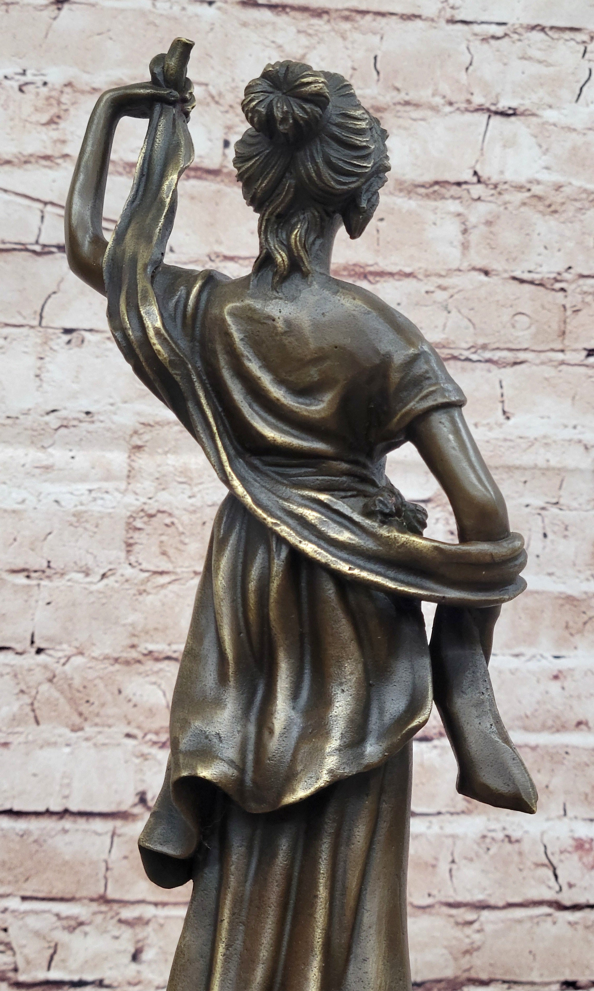 Roman Woman in Flowing Robes - Bronze Metal Sculpture by Milo
