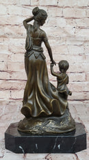 Mother and Child Bronze Sculpture – Family Moment