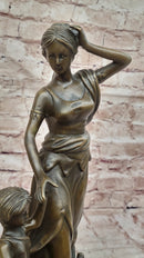 Mother and Child Bronze Sculpture – Family Moment