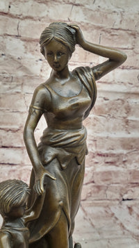 Mother and Child Bronze Sculpture – Family Moment