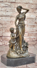 Mother and Child Bronze Sculpture – Family Moment
