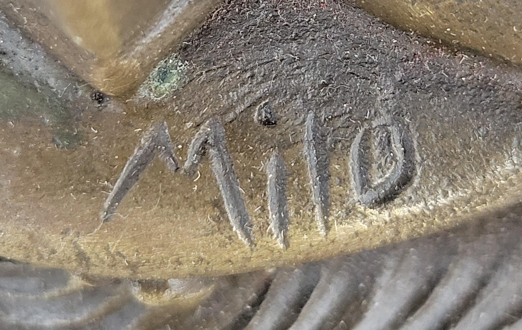 Victorian Edwardian Young Woman Holding Puppy - Bronze by Milo