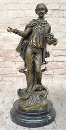 Colonial Era Man Holding Basket of Fruit - Bronze by Milo