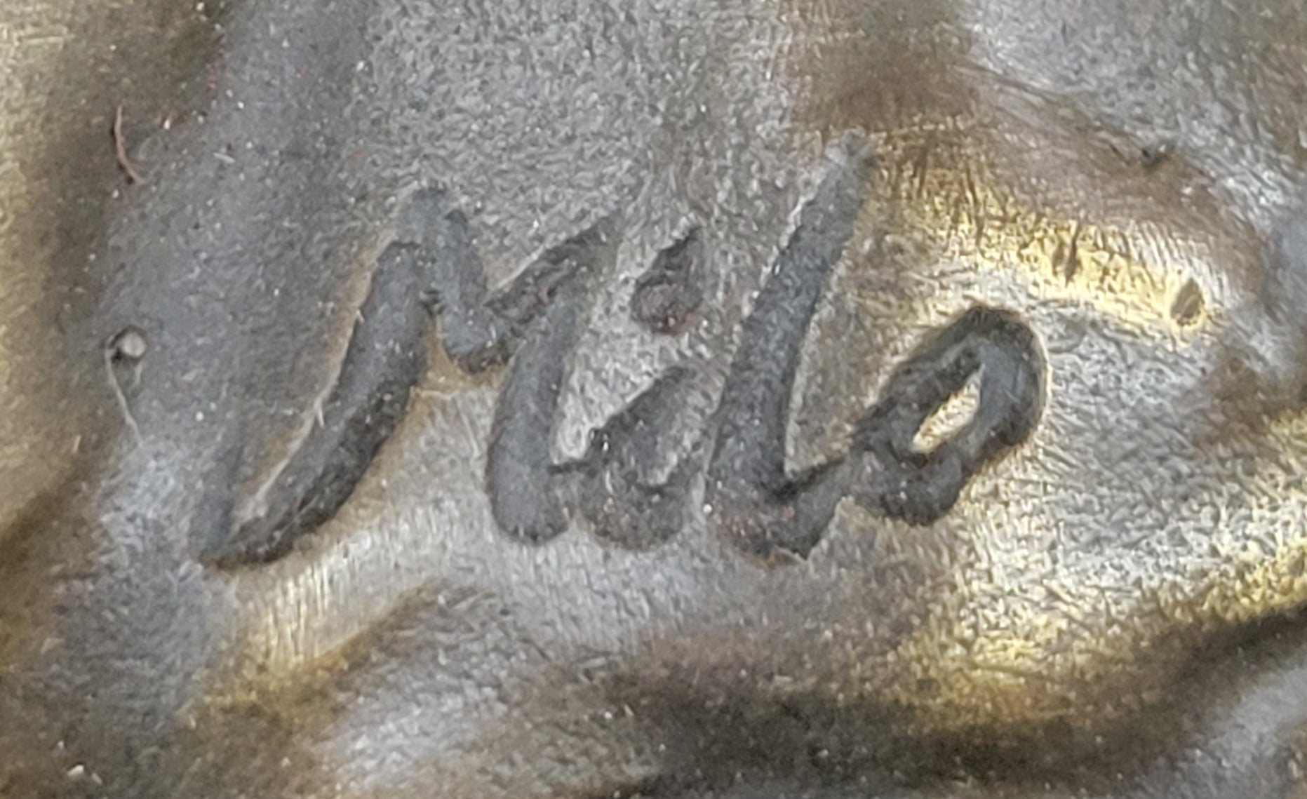 Young Woman Holding Banjo Guitar - Bronze Sculpture by Milo