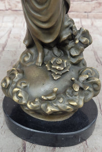 Female Figure Holding a Floral Cornucopia - Bronze Sculpture by Milo