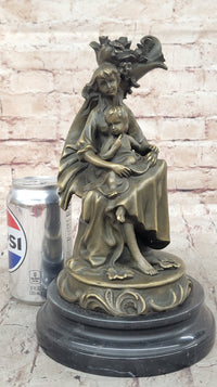 Signed Milo Mother Holding Baby Boy Maternity Bronze Sculpture