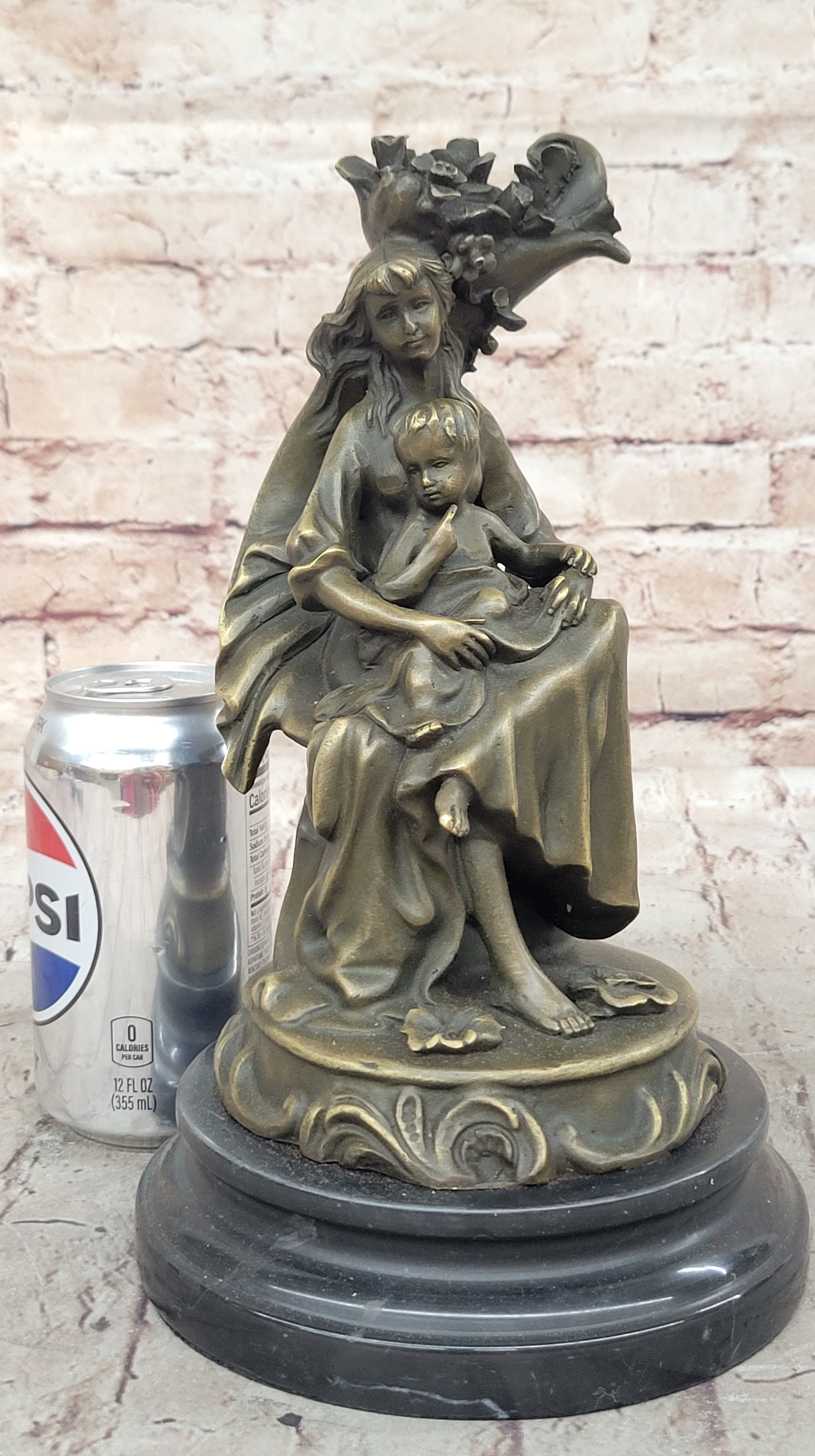 Signed Milo Mother Holding Baby Boy Maternity Bronze Sculpture