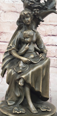 Signed Milo Mother Holding Baby Boy Maternity Bronze Sculpture