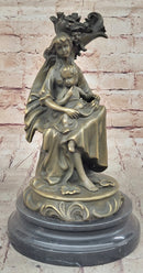 Signed Milo Mother Holding Baby Boy Maternity Bronze Sculpture