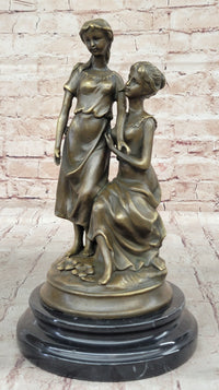 Bronze Sculpture of Two Sisters - Signed Milo